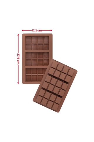 Dubai Çikolatası Kalıbı Silikon Çikolata Kalıbı Büyük Boy 1 Adet 27x17 Cm Kahverengi