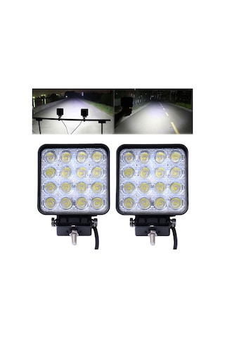Off Road Sis Farı - Lambası 16 Led Kare Çalışma Lambası (2 Adet)