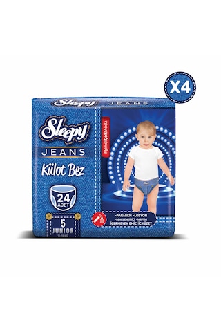 Sleepy Jeans Külot Bez 5 Numara Junior 4’lü Jumbo 96 Adet