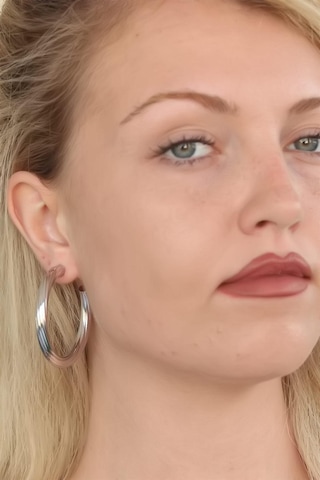 Silver Renk Halka Metal Bayan Küpe Çok Renkli