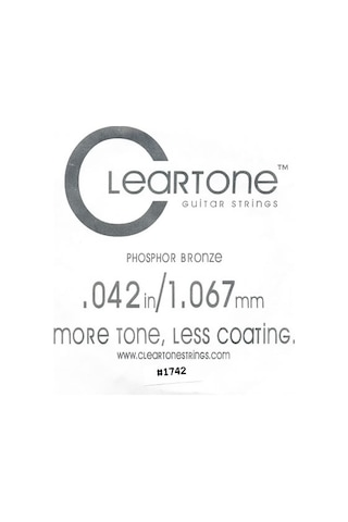 Cleartone Acoustic Phos-Bronze 042 Tek Tel Akustik Gitar Tek Tel