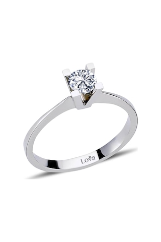 Lova H Renk 0,30 Karat Pırlanta Tektaş Yüzük - HRD Sertifikalı