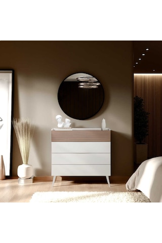 Milano 4 Çekmeceli Şifonyer - Vizon/zebra 103x101x44 Cm