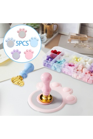 Dolıty 5 Adet Mühür Mumu Silikon Ped Kiti Balmumu Kedi-pençesi
