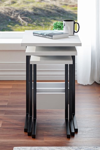 Zg3 Metal Zigon Sehpa 3'lü Beyaz