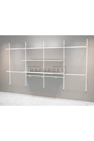 Mağaza Raf Sistemi, Askılık Sistemi, Butik, Mağaza Stand-245x200. Beyaz
