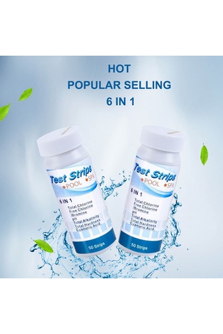Tenfowee 6 Lı Su Test Şeridi: Ph, Klor, Sertlik Ve Siyanürik Asit Ölçümü İçin 50 Li Paket