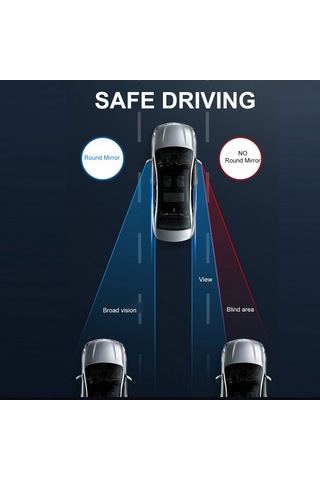 Wezone Araç Geri Görüş Ayna Seti: Süper Tutuculu 360 Ayarabilir Geniş Açı, Kör Nokta Gözlemcisi, Beyaz 2 Adet