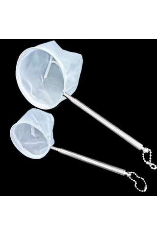 Yaleker Paslanmaz Çelik Uzatmalı Akvaryum Ağı - Büyük Yuvarlak Beyaz Balık Yakalama Ağı