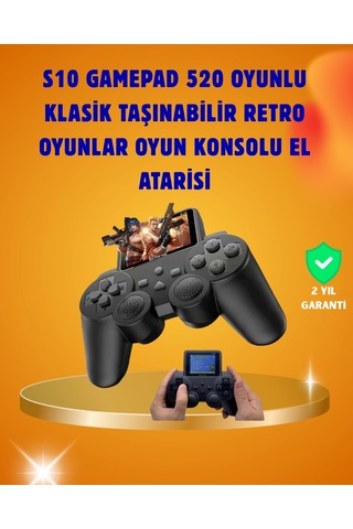 Mey İthalat Çocuklar Ve Yetişkinler İçin Uygun 500 Oyunlu Taşınabilir Mini Retro El Konsolu
