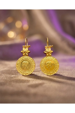 22 Ayar Altın Küpe Çeyrekli Takoz 5.93gr - K01097
