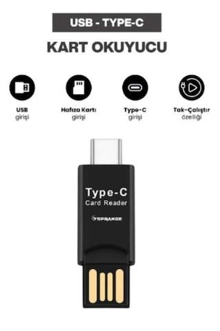 Sprange Sr-02 Usb To Type-c Kart Okuyucu