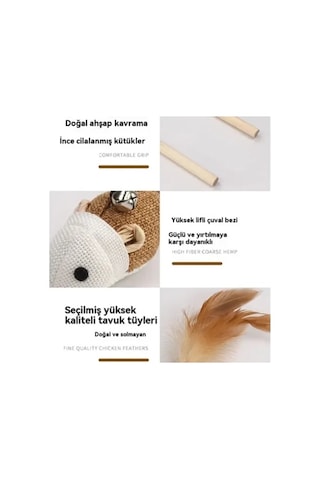 Zenviya21 Doğal Jut Fare Sembollü Kedi Oltası Zenya785