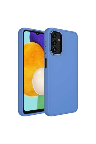 Galaxy Uyumlu A13 4g Kılıf Metal Çerçeve Ve Buton Tasarımlı Silikon Tchs Luna Kapak - Lavendery Gray Lavendery Gray