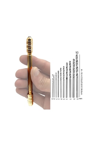 Merttools El Matkabı 10lu Matkap Uc Seti Mekanik Pim Mengenesi Hassas Elektronikçi Saatçi Boncuk Delme Aleti