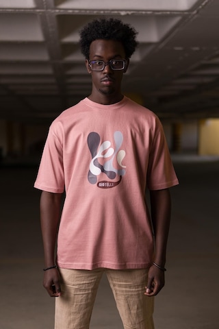 Bisiklet Yaka  Önü Baskılı Oversize Geniş Model T-shirt 001