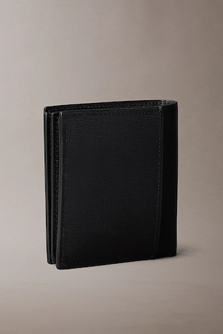 Erkek Saffiano Üç Katlı Cüzdan - Siyah Black