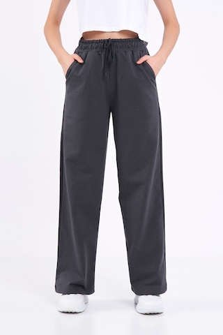 Siyah-lacivert-antrasit-gri Mevsimlik Salaş Geniş Rahat Paça Yandan Cepli Kadın 4'lü Eşofman Altı Cmreb67-4 001