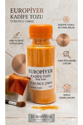 Turuncu Kadife Tozu Flok Tozu Flock Powder 100cc