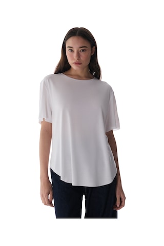 Penti Beyaz Bisiklet Yaka Oversize Modal T-Shirt