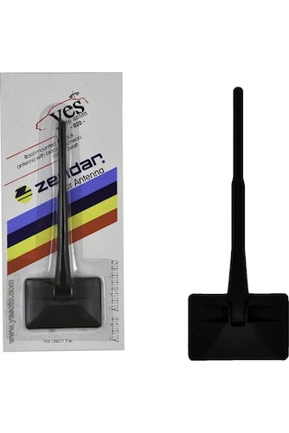 Dekoratif Oto Anten Bobinli Süs Anteni Yapıştırma 16cm Siyah Zendar YES-020