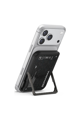 Skinarma Vektor Kablosuz Powerbank Ve Pd Hızlı Şarj Özellikli Metal Standlı 15w 5000mah Siyah