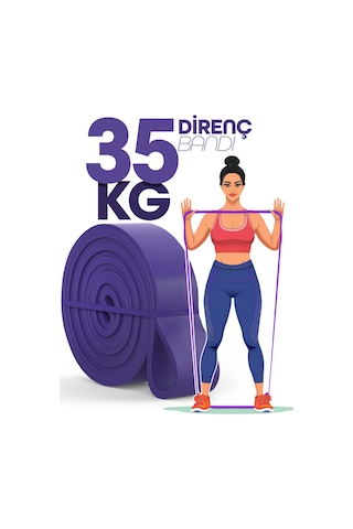 35kg Barfiks Lastiği Gym Resistance Band Antrenman Kas Geliştirme Bandı Mor Extra Sert