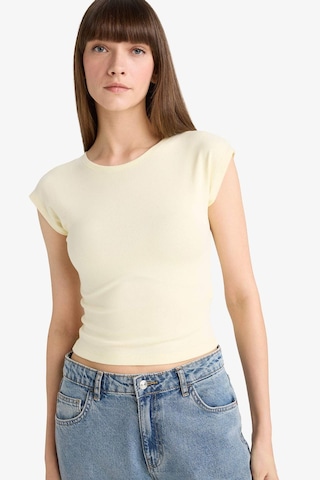 Defacto Slim Fit Dar Kesim Bisiklet Yaka Basic Düz Modal Kısa Kollu Tişört F0685ax25auyl504 Sari