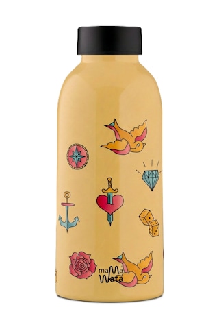 Mamawata Tattoo Paslanmaz Çelik Termos Matara 470 Ml Sızdırmaz Yalıtımlı Suluk Krem