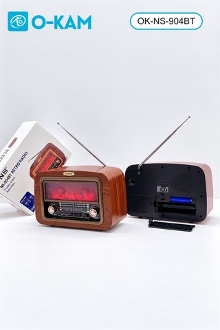 O-kam Ok-ns-904bt Şömine Efektli Retro Radyo