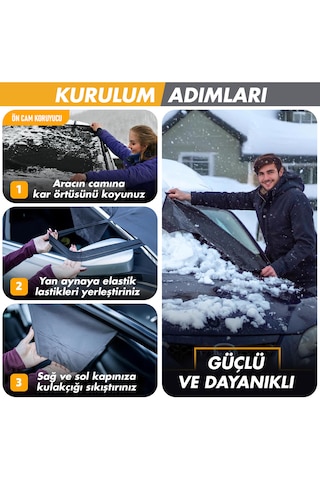 Otomobil Cam Koruyucu Güneşlik / Buz Ve Kar Önleyici Araç Ön Cam Örtüsü Brandası 165x130cm Gri 165x130