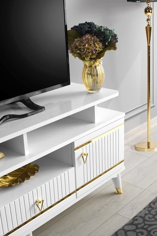 130 CM KORDON RAFLI MDF MEBRAN KAPAK TV SEHPASI