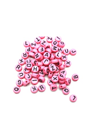 Harf Boncuk Elips Pembe 6 Mm 250 Gr