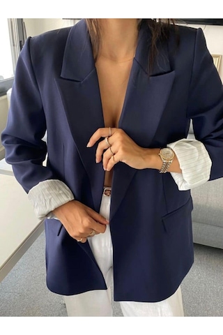 Premium Kalite Marin Astarlı Double Kumaş Blazer Ceket Lacivert Lacivert