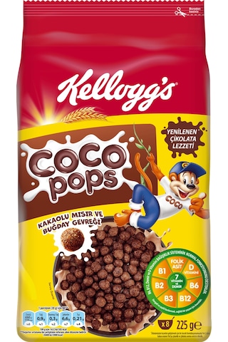 Ülker Kellogg's Coco Pops Topları Çikolatalı Mısır Gevreği 225 G