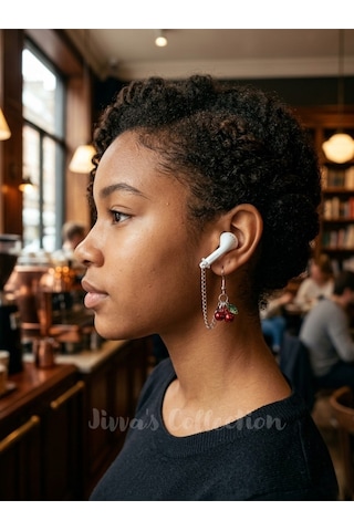 Küpe Ve Kulaklık Tutucu Bir Arada. Çıkarılabilir Kulak Tutucu. Bluetooth Kulaklık Kayıp Önleyici. Gümüş