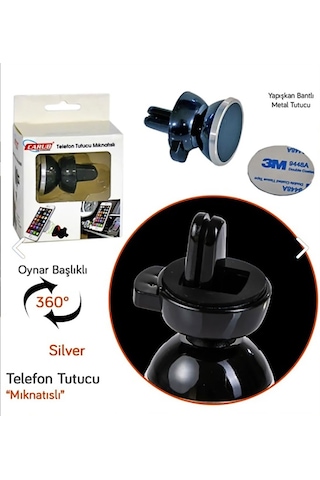 Telefon Tutucu Mıknatıslı Havalandırma Silver