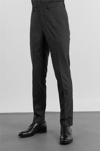 İmza Siyah - Antrasit Yan Cep Kazayağı Desen Slim Fit Esnek Classic Pantolon 1003255174