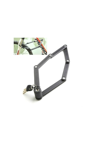 Tonyon Evrensel Anti-hidrolik Makas Bisiklet Kilidi Dört Bölümlü Katlanır Dağ Bisikleti Kilidi Siyah