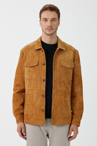 Fiorenzo Taba Nubuk Deri Gömlek Taba