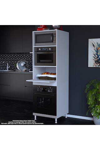 Elit Silva 59,6 Cm X 192,2 Cm X 56 Cm Tek Kapaklı Ankastre Fırın Dolabı Beyaz