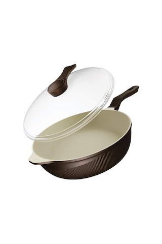 Prosteam 6 Katmanlı Granit Tava 26 Cm - Airfrey Yanmaz Yapışmaz Tava Kahverengi-krem