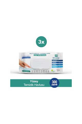 Deep Fresh Yüzey Temizlik Havlusu 100 Lü Beyaz Sabun Kokulu X 3 Adet Beyaz