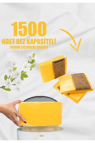 Korbell 16 Lt Kirli Bebek Bezi Kovaları İle Uyumlu 1500 Bez Kapasiteli Bahar Çiçekleri Kokulu Yerli Çöp Poşeti