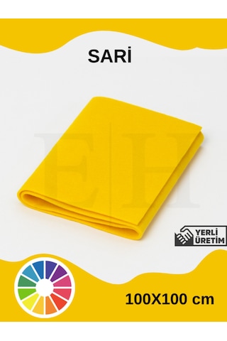 Sarı Renk Metrelik Ince Keçe Kumaş Keçe 1 Mm Aktivite Keçesi Renkli Keçe 1 Metre 100 Cm X 100 Cm