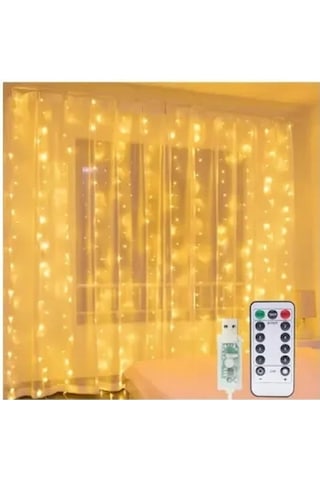8 Fonksiyonlu Uzaktan Kumandalı Peri Perde Led - 3x3 Metre Günışığı Renkli