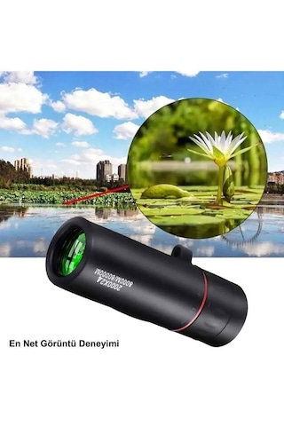 Alfalink 2000x24 Hd Zoom Monoküler Mini Taşınabilir Hd Dürbün Su Siyah
