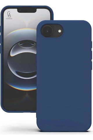 Apple iPhone 17e Uyumlu Içi Kadife Lansman Kılıf Ve 5d Tam Kaplayan Cam Ekran Koruyucu Lacivert
