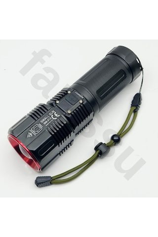 Sm-313 50w 5000 Lümen Profesyonel Şarjlı El Feneri - 1.5 Km Menzilli & 7200 Mah Güçlü Batarya Seti Siyah