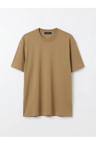 Lc Waikiki Sarı %100 Pamuk Loose Fit Basic Soft Touch Tişört